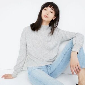 Madewell Mockneck Bubble-Sleeve Sweatshirt
